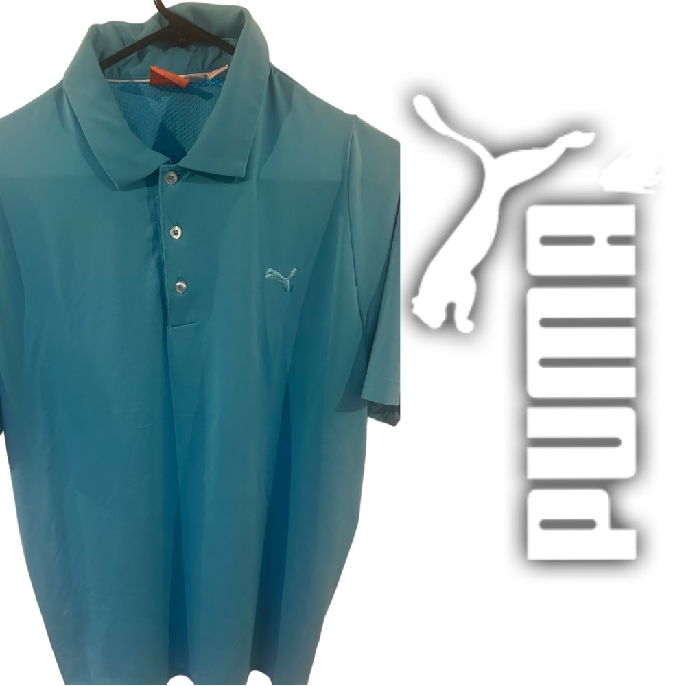 Ricky Fowler's Puma Golf Pro Tour Edition Men's Teal Polo Shirt L (RARE!) - Picture 5 of 8